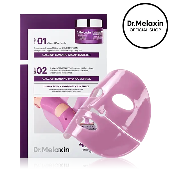 [Dr.Melaxin Official] 2-STEP CALCIUM BONDING GEL MASK 4EA with 10,000ppm Re-Bonding Calcium Double Glow & Elasticity for Visible Barrier Repair Firming Care