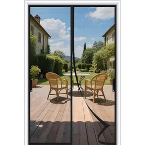 Magnetic Screen Door Mesh 34" x 82" - Fits 32" x 80" Door Size, Works for Patio, Sliding Door, Keeps Bug Mosquito Out, Fresh Air Flow, Black