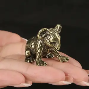 Handmade Koala Brass Figurine, Creative Desktop Decoration Craft, Collectible Art Sculpture, Unique Home Decor Gift Idea