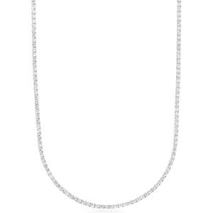 GLD Micro Tennis Necklace | 14k White Gold - Gold Plated, CZ Diamond Stones, Chain Lengths 16-28" | Perfect VDAY Gift
