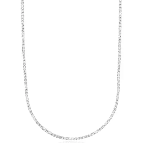 GLD Micro Tennis Necklace | 14k White Gold - Gold Plated, CZ Diamond Stones, Chain Lengths 16-28" | Perfect Gift