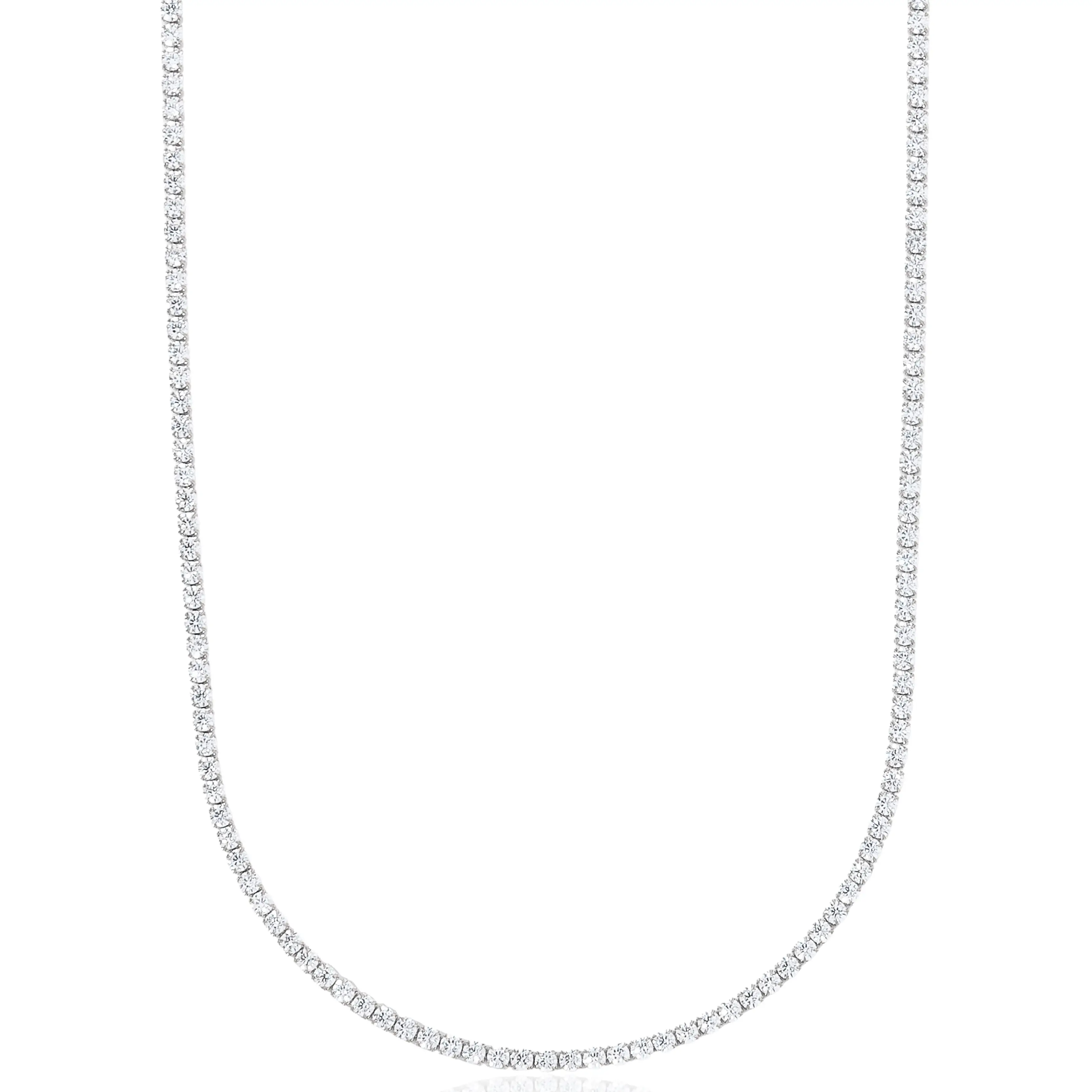 GLD Micro Tennis Necklace | Fall Deals For You | 14k White Gold - Gold Plated, CZ Diamond Stones, Chain Lengths 16-28"
