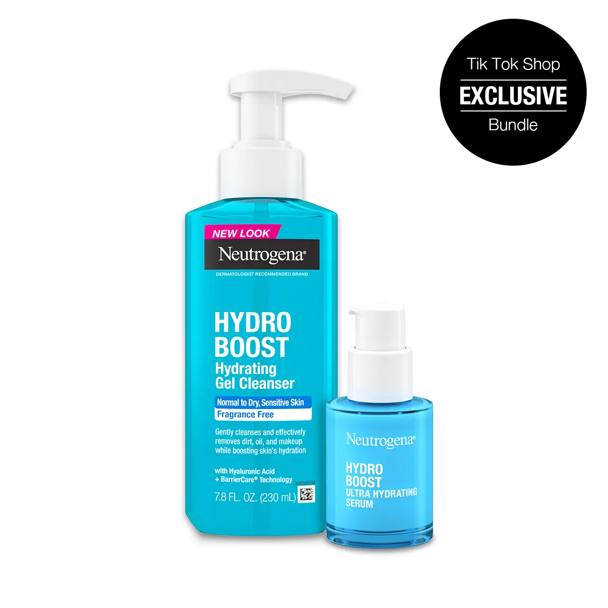 Neutrogena Hydro Boost Hydrating Cleanser and Serum Duo: Hydro Boost Hydrating Cleansing Gel, Fragrance Free (7.8 fl oz) and Hydro Boost Ultra Hydrating Serum with Hyaluronic Acid (1.0 fl oz)
