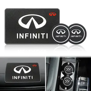 Infiniti Rubber Car Cup Holder Mat Anti-Slip, Thick Shock Absorbing, Waterproof Insulation, Noise Reduction, Wear Resistant, Fits Q50 Q60 Q70