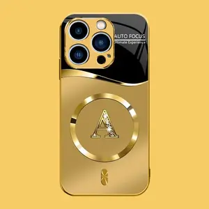 Suitable for [iPhone 14 Pro Max] high-end MagSafe phone case，Choose from any of the 26 letters， The pattern features a printed effect and is not 3D-dimensional YM99