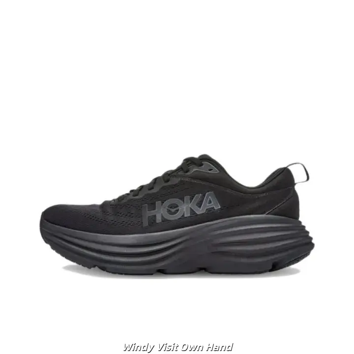 Brand New Sealed Original Box Unisex Aesthetic All Black Knit Mesh Running Sneakers with Big Embossed Logo, Wave Thick Cushion Sole, Non-Slip Athletic Trainers for Gym, Daily Sports