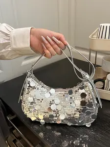 Shiny Single Shoulder Sequin Bag, Elegant Evening Clutch Crossbody Bag, Perfect for Weddings & Parties, Fashionable Bling Bag, Fashionable Accessory