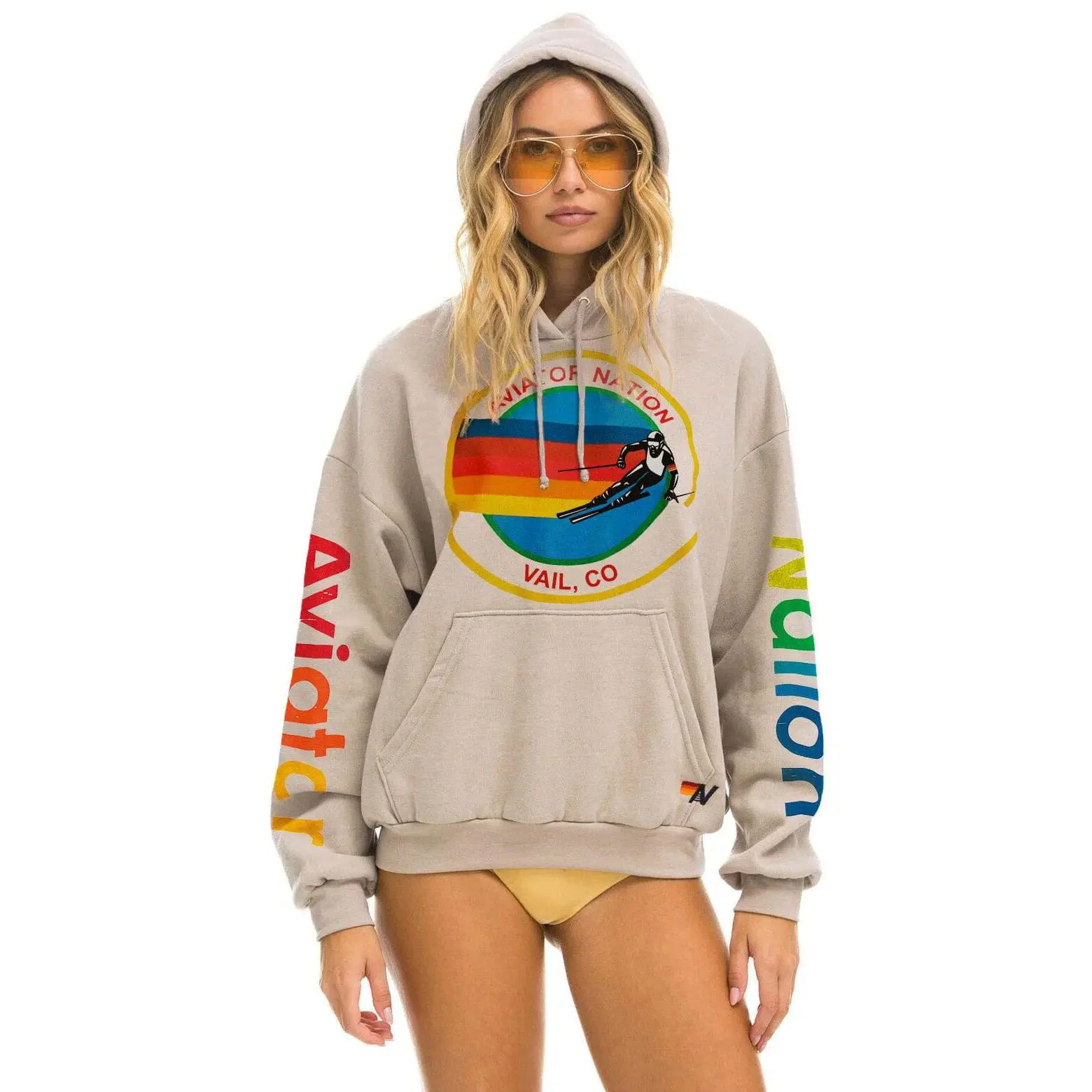 AVIATOR NATION VAIL RELAXED PULLOVER HOODIE - SAND