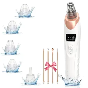 Electric Blackhead Remover, Blackhead Remover Pore Vacuum, USB Rechargeable Blackhead Extractor, Facial Pore Cleansing Skincare Set with 3 Adjustable Suction Levels & 5 Probes, Facial Cleansing Instrument for Women Men