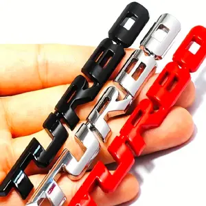 TURBO Metal Car Sticker Badge Adhesive Auto Decal Tailgate Emblem Silvery/Black/Red Available Random Size