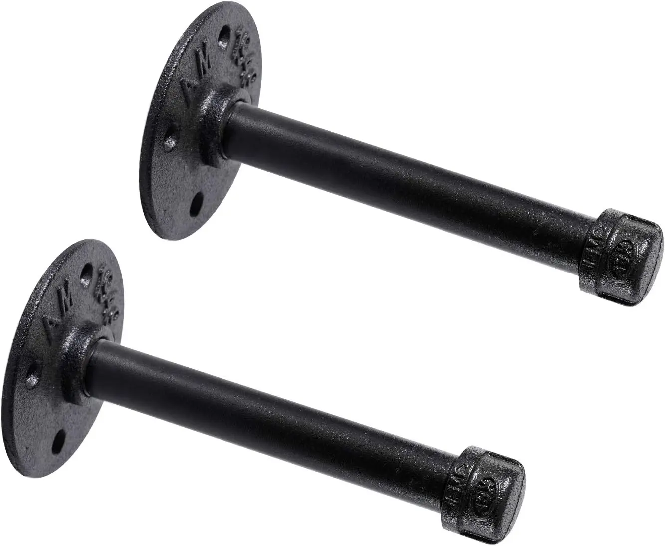1/2" Industrial Black Iron Pipe Shelf Brackets, Rustic Wall Mounted DIY Shelving Bracket Hanging Custom Pipe Brackets for Floating Shelves (6 Inch, Piece, 2.0)