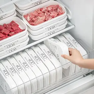 6pcs 27/12oz Food Grade Plastic Meal Prep Container Square Freezer Fridge Storage Box with Clip Lid for Meat Vegetables Leftovers Space Saving Dishwasher Safety