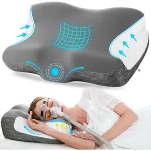 Pillow for  , CPAP Pillow for Side,  &  Sleepers,   Pillow for CPAP Users to  Air Leaks and Mask , Dark Grey