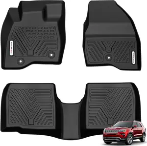TPE Floor Mats fits 2015-2019 Ford Explorer, All Weather, Waterproof