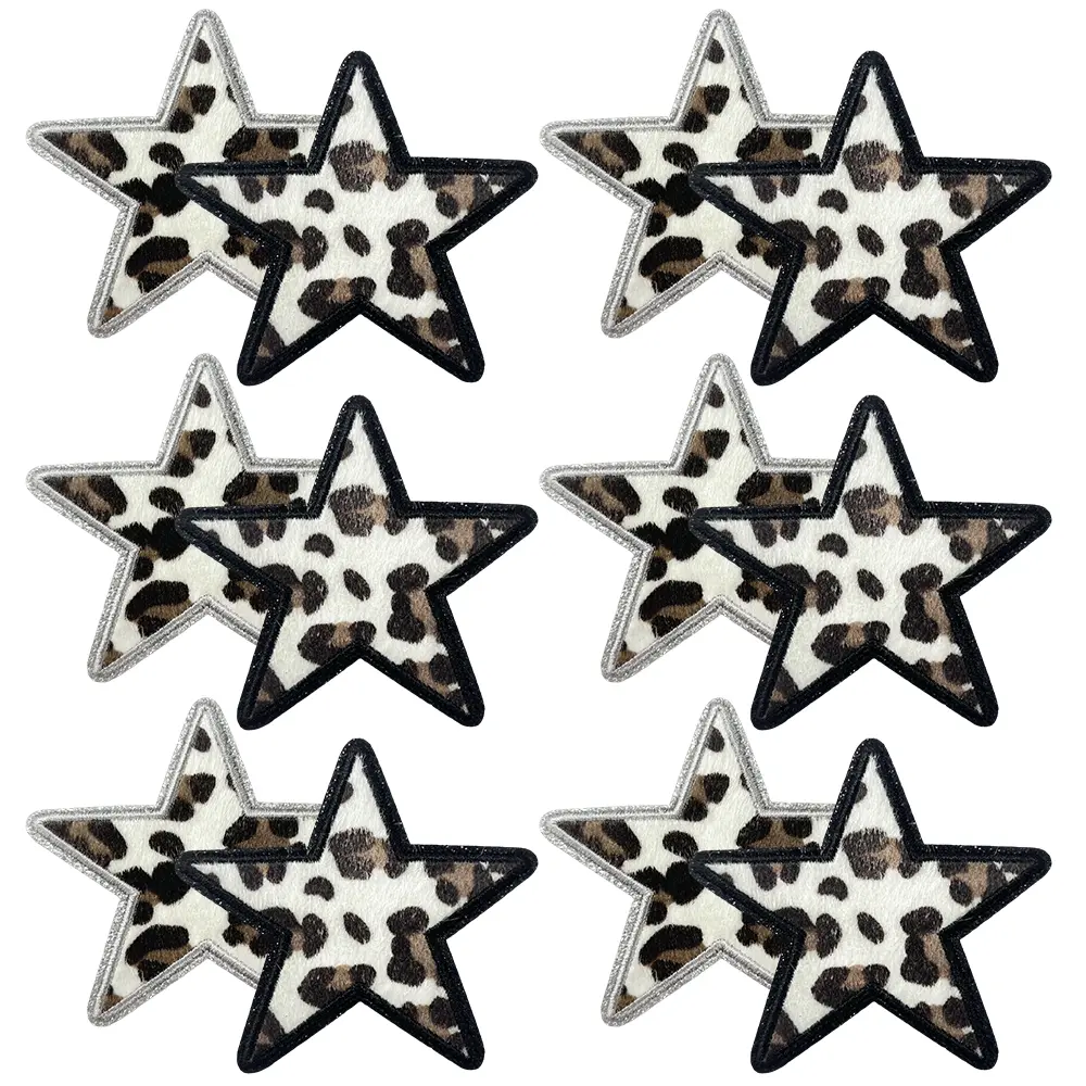Iron On Embroidered Patches 10Pcs Vintage Embroidery MAMA Cheetah Pattern Sew On Appliques Cool Fashion DIY Accessories for Clothing Hats Backpacks