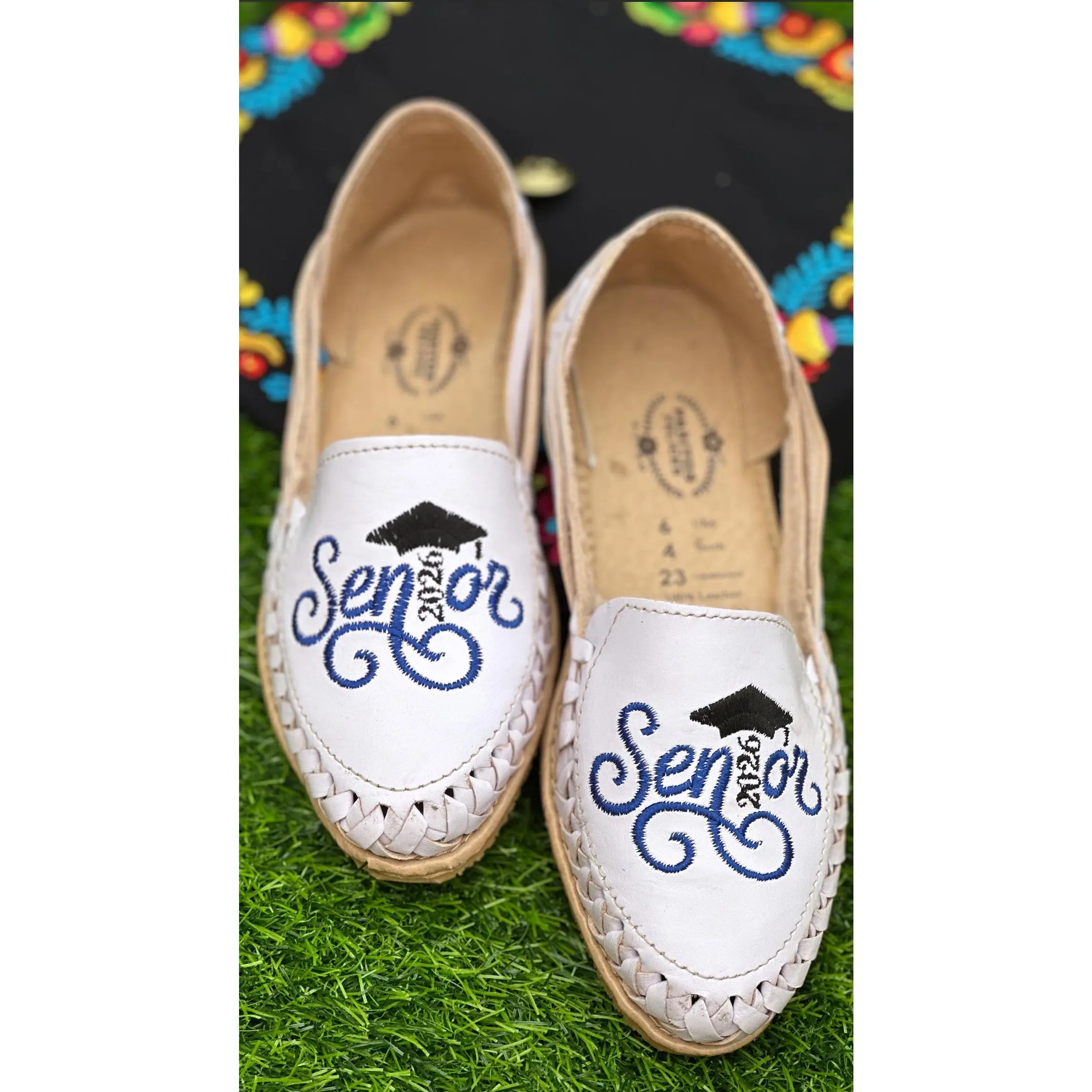 Blue Senior Black Regular Flat Women's Comfortable Slipon with Embroidered Design