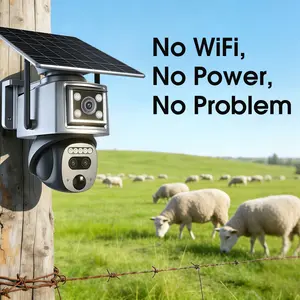 NiSee Solar cctv 4G Security Camera With Triple-Lens Linkage,No WiFi Required,No Network Cable Needed,2K HD Clear Picture,Color Night Vision,PlR Motion Detection,360°Automatic Tracking,Two-way Talk,Outdoor IP66 Waterproof outdoorfun