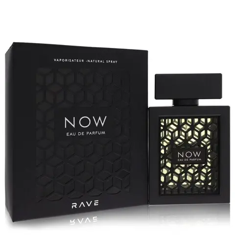 LATTAFA RAVE NOW BLACK Unisex EDP Spray for Adults - 3.4 fl oz (3.0 to 5.9 fl. oz. Range, Box Included) - Floral Fragrance Blend, Fresh Fruity Top Notes with Pineapple Accent, Patchouli Base Notes, Rose + Jasmin Glow