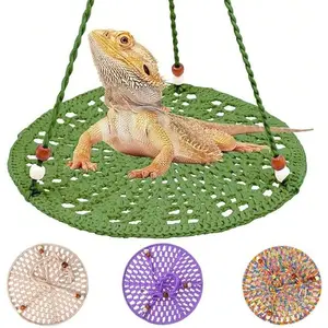 Hanging Pet Hammock Bed Natural Cotton Soft Perch Swing for Lizard Chameleon Hamster Chinchilla Squirrel Snake Parrot Cage Toys Large Size outdoorfun