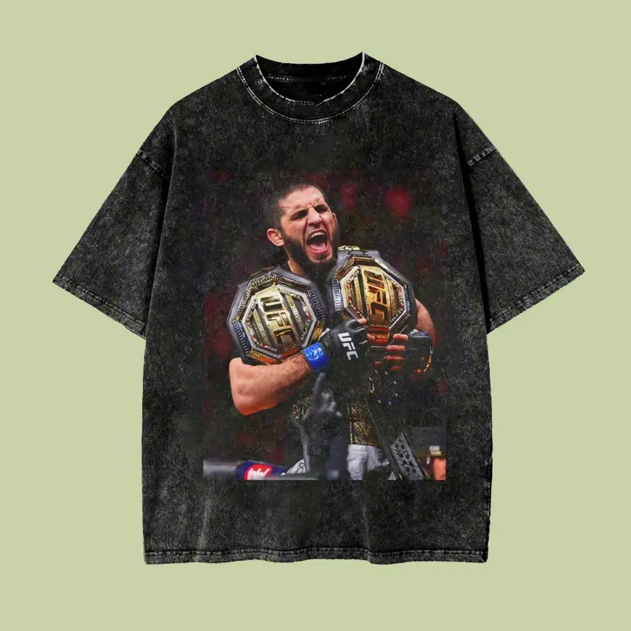 Islam Makhachev Double Champ T-Shirt, Vintage UFC Bootleg Graphic Sweatshirt, Dagestan Shirt, UFC Hoodie, MMA Gift, Gift for fan, Gift for him and her D89