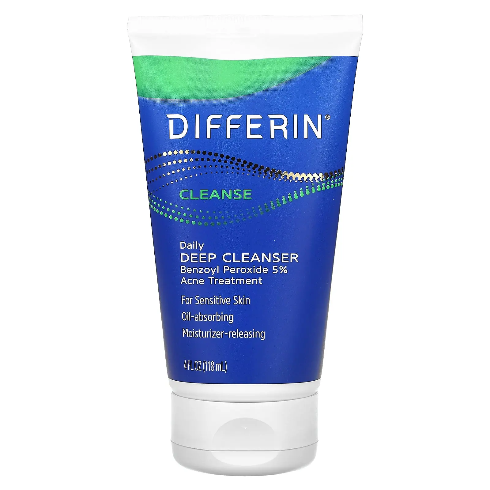 Differin Daily Deep Cleanser, Sensitive Skin, 4 fl oz (118 ml) | HSA/FSA Eligible