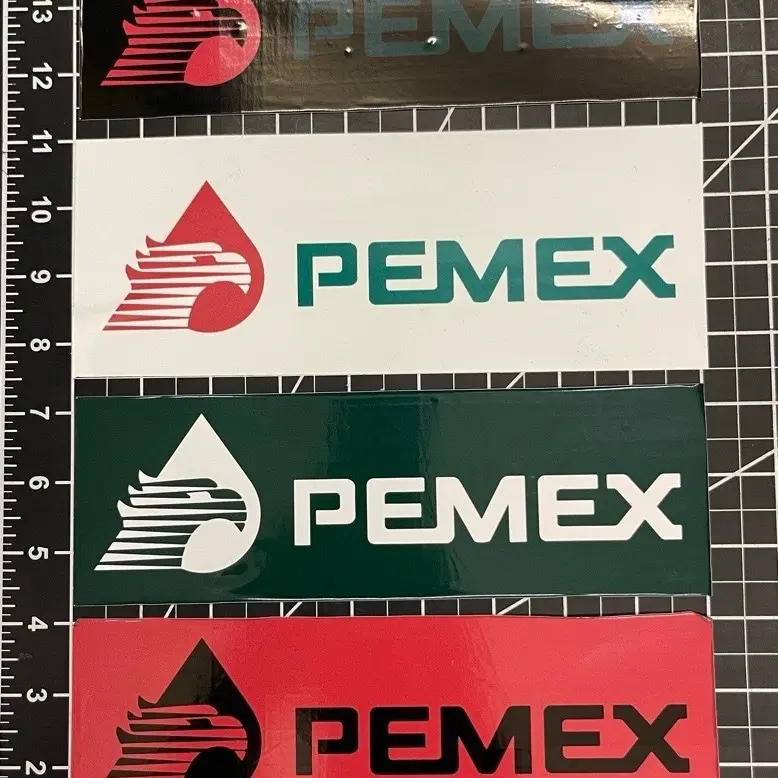 Pemex 4-Piece 3" x 9" Adhesive Vinyl Car Stickers, Vinyl Decal for Car DIY, Available in White, Green & Red Colors