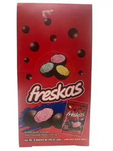 Freskas Chocofresky's Box of 9 Puffed Candy Covered with Chocolate Flavor Coating 1.05 oz USA Sale Only Mexico Origin