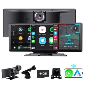Screen 10.26" INCH Portable Car Player Carplay Android Auto Bluetooth IPS  Touch Screen Dash Cam AirPlay Android Cast  Backup Camera  Loop Recording Bluetooth  FM AUX