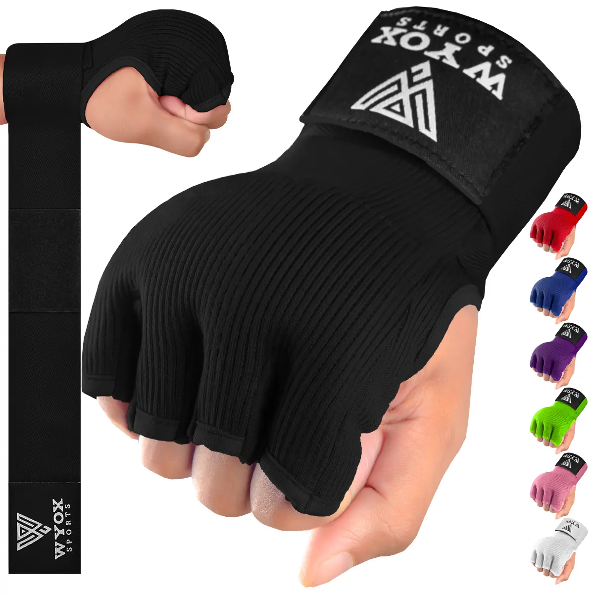WYOX Boxing Inner Gloves – Quick Hand Wraps for Boxing, Muay Thai & MMA Training | Slip-On Knuckle Protection for Gym Workouts