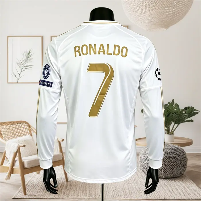 11/12 Home Retro Ronaldo 7 Gold Long Sleeves soccer jersey