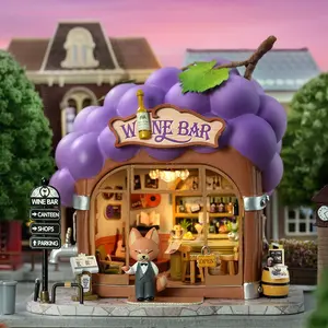 DIY Wooden Dollhouse Kit with LED Light, 3D Puzzle Model Building Set, Miniature Set, Perfect Gift for Craft Enthusiasts, Valentine's Day & Birthday Present