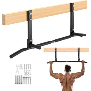 VEVOR Joist Mount Pull Up Bar, Ceiling Mounted Chin Up Bar for Home Gym, Multi-Grip Pull Ups, 42 in Width Multifunctional Training Station, Heavy Duty Steel Upper Body Workout Bars, 440 lbs Capacity