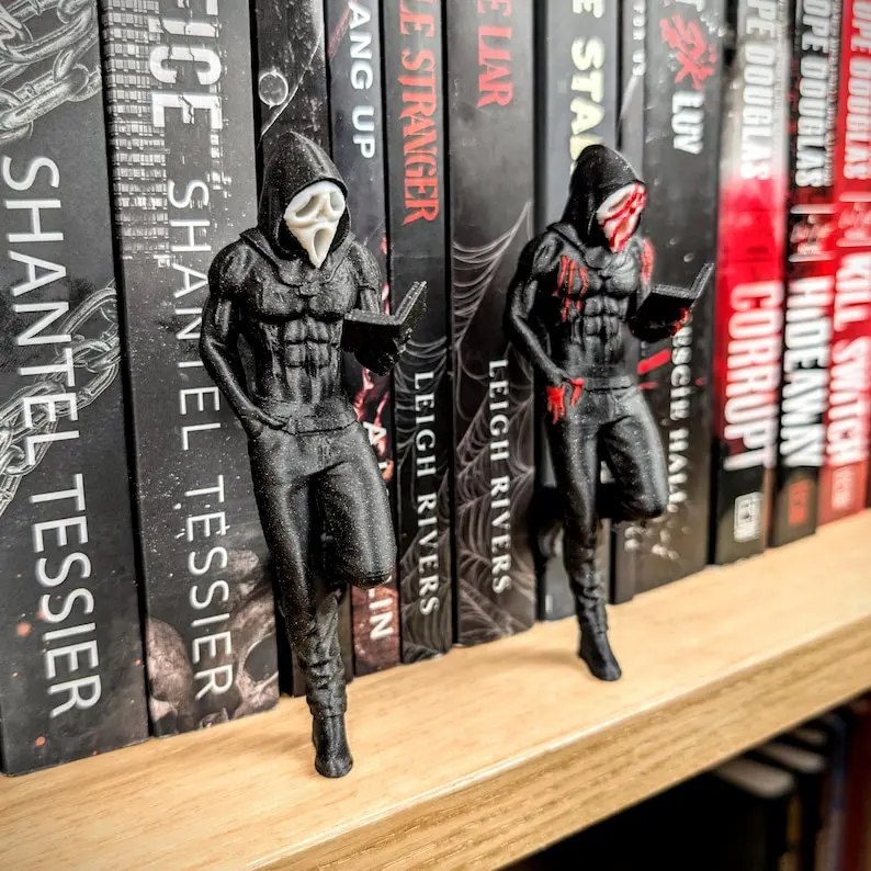 Ghost Face Book Boyfriend Figurine | Bookshelf Accent | Book Lover Gift | Masked Man Figurine