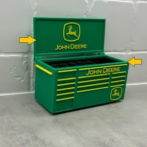 John Deere Workbench Toolbox Pen Holder - Mini Tool Chest Organizer for Desk, Durable 3D-Printed Material, Ideal for Mechanics, Woodworkers, and DIYers