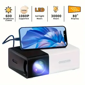 Professional HD Mini Projector with HDMI, USB, SD and Stand - Christmas, Halloween, Thanksgiving Gift - For Home Theater and Outdoor Camping - No Wireless Function, Plug-in Card