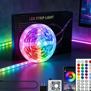 New RGB LED Strip Lights-10m/15m/20m/30m/60m,Color Changing LED Light Strips with APP & Remote, LED light strip decoration for courtyards, offline stores, renovation of tabletop/game rooms, and occasions such as holiday parties,Home Theater etc.