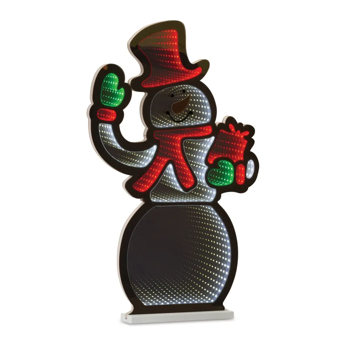 Melrose International 86032DS Whimsical 29.5 in. Acrylic Christmas Snowman Infinity Light Display, 5.25 lbs, Holiday Festive Decor for Indoors-Outdoors Home Use to Light Up Your Space