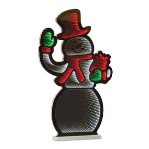 Melrose International 86032DS 29.5 in. Snowman Infinity Light Display