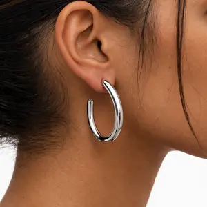 Sculpted Silver Hoops