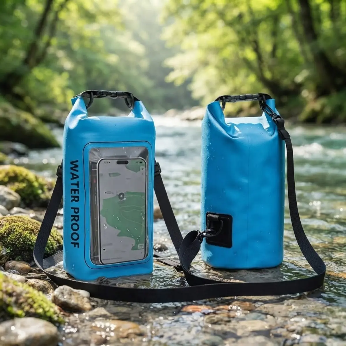 Waterproof Phone Pouch Dry Beach Bag with Touch Screen Window, Floating Water Sports Essential for Kayaking, Swimming