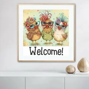 Cross Stitch Kits for Adults - Hen Stamped Crossstitching Kits Preprinted 11 Count Cross-Stitch Kit for Beginner