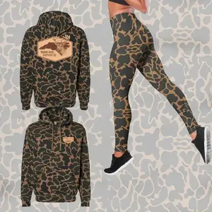Duck & Deer Camo Hunting Hoodie & Legging Set for Women, Matching Camouflage Outfit, Gift for Her, Outdoor Hunting Loungewear Casual Activewear