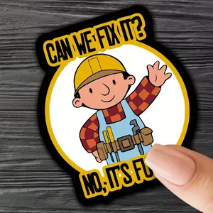 Fun 'Can We Fix It?' Toolbox Sticker - Perfect for Cars, Motorcycles, Helmets & More | Durable Paper, Single-Use Decal, Ideal for Winter & New Year Celebration, Car Truck Decal, Car Decals, Universal Car Sticker, Automobile Decals, Decals For Vehicles