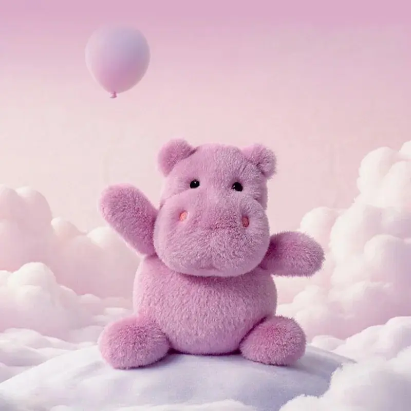 26CM Cute Purple Lavender Hippo Stuffed Animals, Soft Plush Toy, Cartoon Doll, Stress Relief Toy, Kids Birthday Gift, Home Decoration