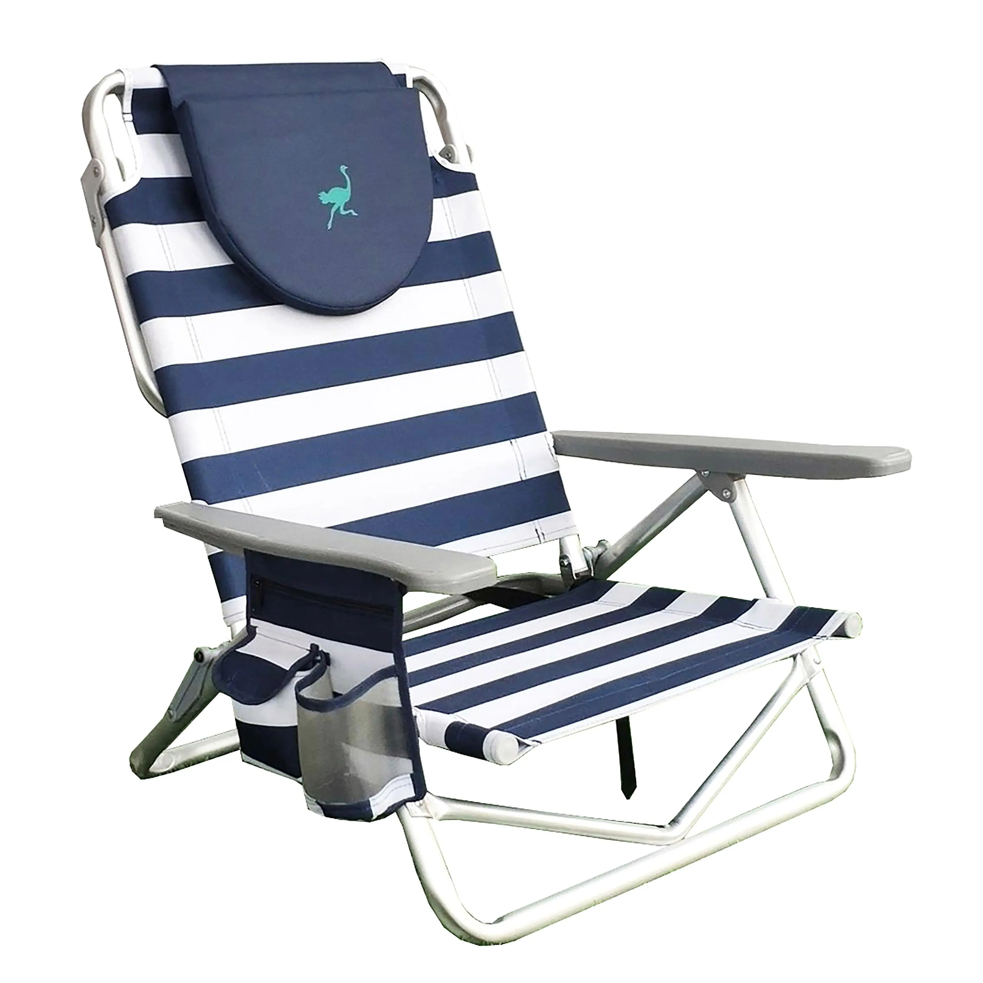 Ostrich On Your Back Sand Chair, Folding Beach Lounger, Lounge Chair Outdoor, Ostrich Beach Chair Sunloungers