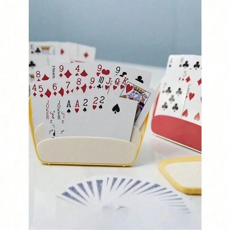 Single-Handed Card Holder With Non-Slip Base Durable Hands-Free Playing Cards Stand For Game Nights Poker Magicians Board Games Easy One-Hand Operation Accessories