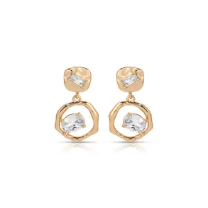 Organic Shape Crystal Earrings