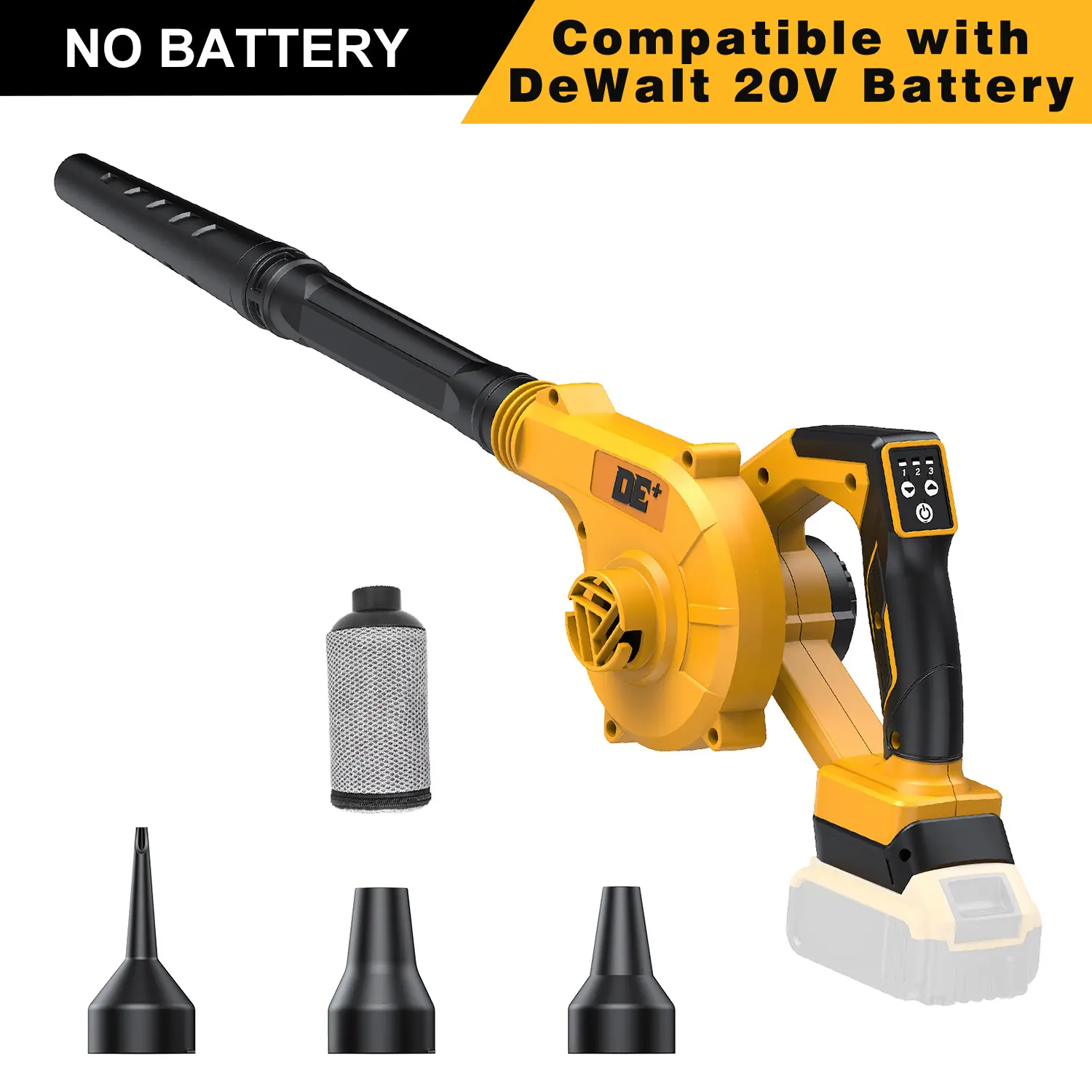 Cordless Leaf Blower (Cordless Freedom) – Dewalt 20V Max Battery Compatible, Handheld Adjustable Speed Tool, Electric Portable Lightweight for Lawn Care, Leaves Cleaning (Bare Tool Only)
