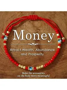 1pcs Evil Eye Bracelet for Women & Men - Handmade Adjustable Beaded Bracelet, Protection Jewelry for Good Luck, Friendship Gift, Boho Chic Spiritual Accessory, Exorcism & Positive Energy Wristband, Money Bracelet