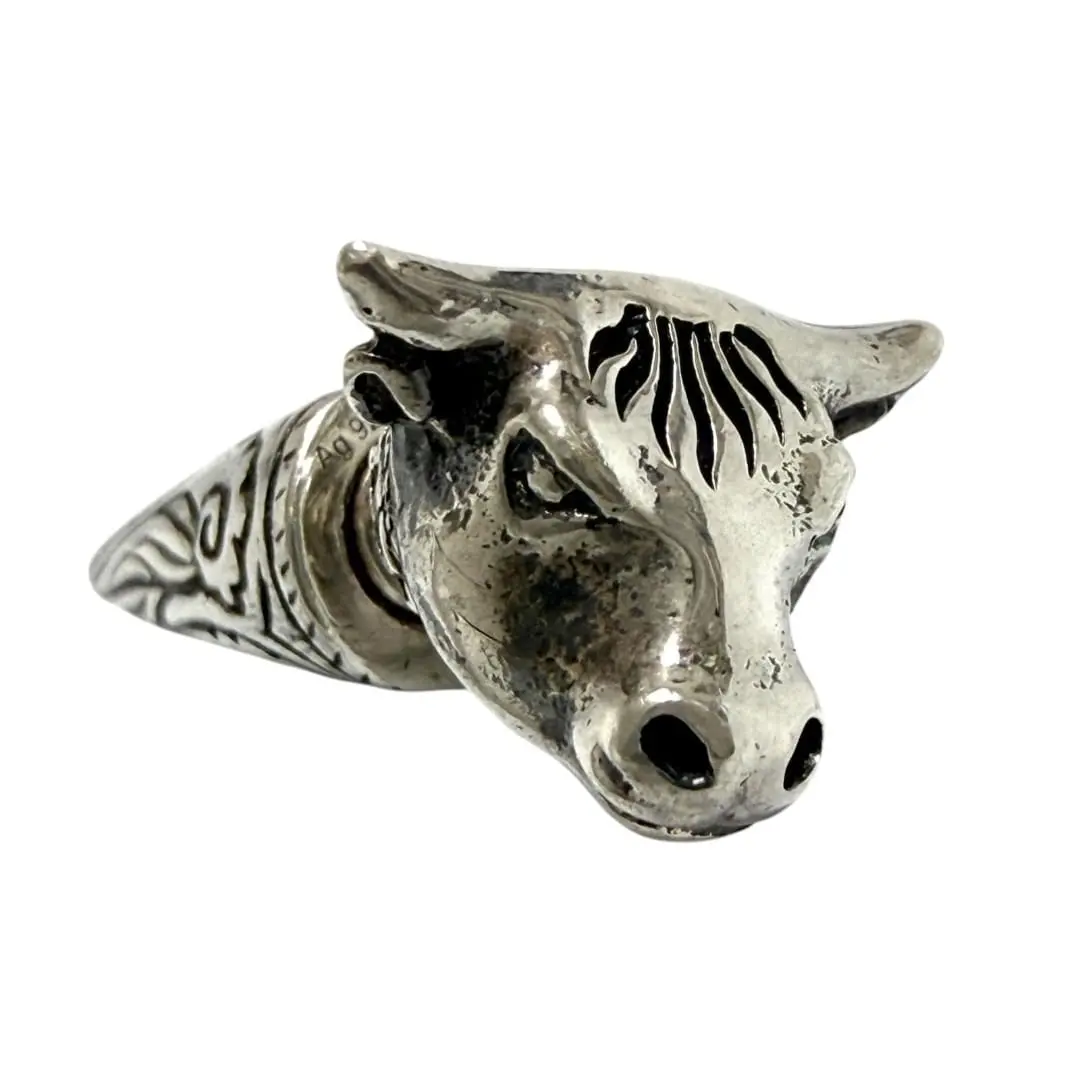 Pre-owned GUCCI Sterling Silver 925 (Ag925) Small Leather Goods Anger Forest Silver Earring